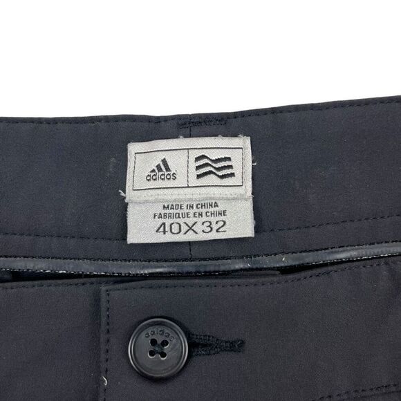 Adidas Mens Flat Front Full Length Four Pocket Relaxed Pants Black Size 40X32 - Picture 11 of 14